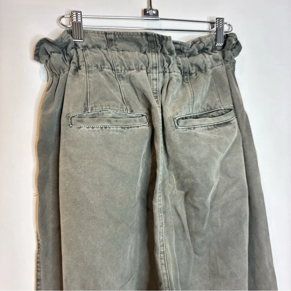 Free People | Margate Pleated Drawstring Sugar Kelp Paper Bag Pants